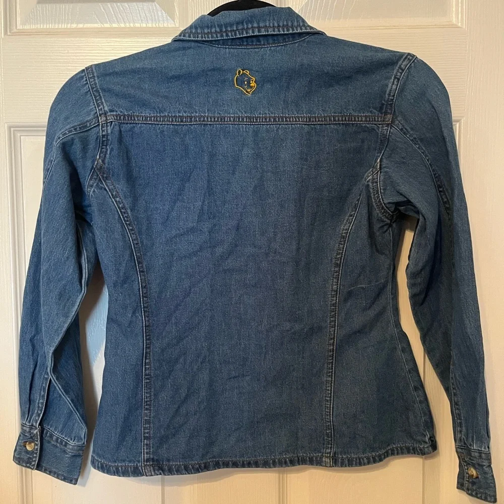 Vintage Disney Winnie the Pooh Denim Embroidered Button Down Jean Shirt Jacket